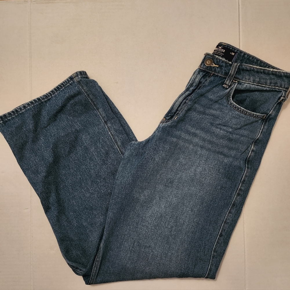 Hollister Women's Classic Wide Leg High Rise Blue Denim Jeans Size 28